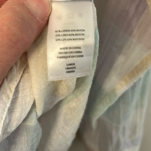 Rails Charli Pastel‎ Buffalo Linen Button Down shirt Size L - Picture 6 of 10